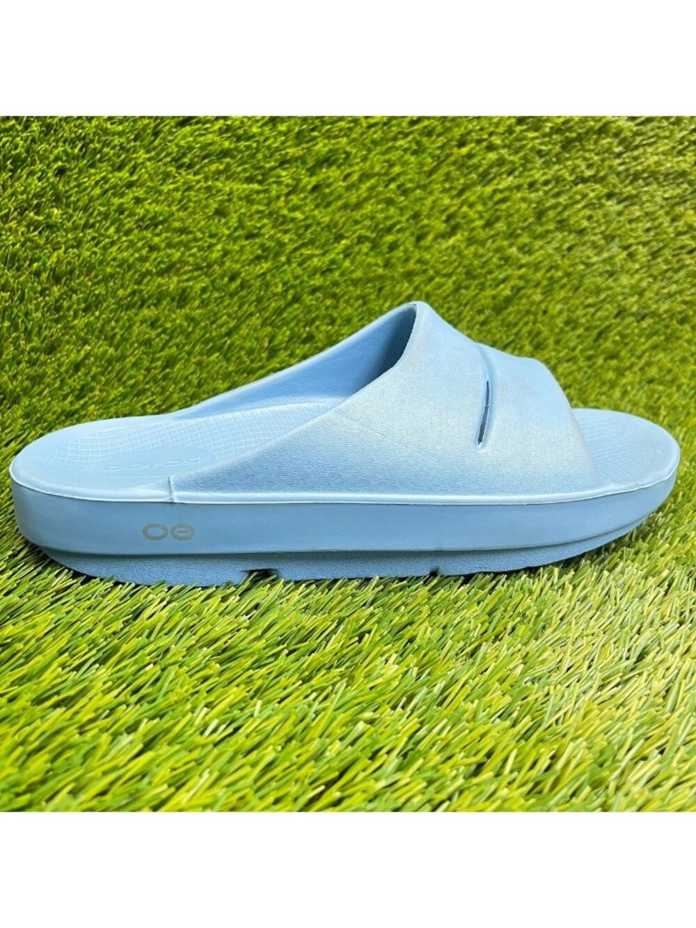 OOFOS OOahh Mens Size 8 Womens 10 Blue Casual Outdoor Recovery Slide Sandals